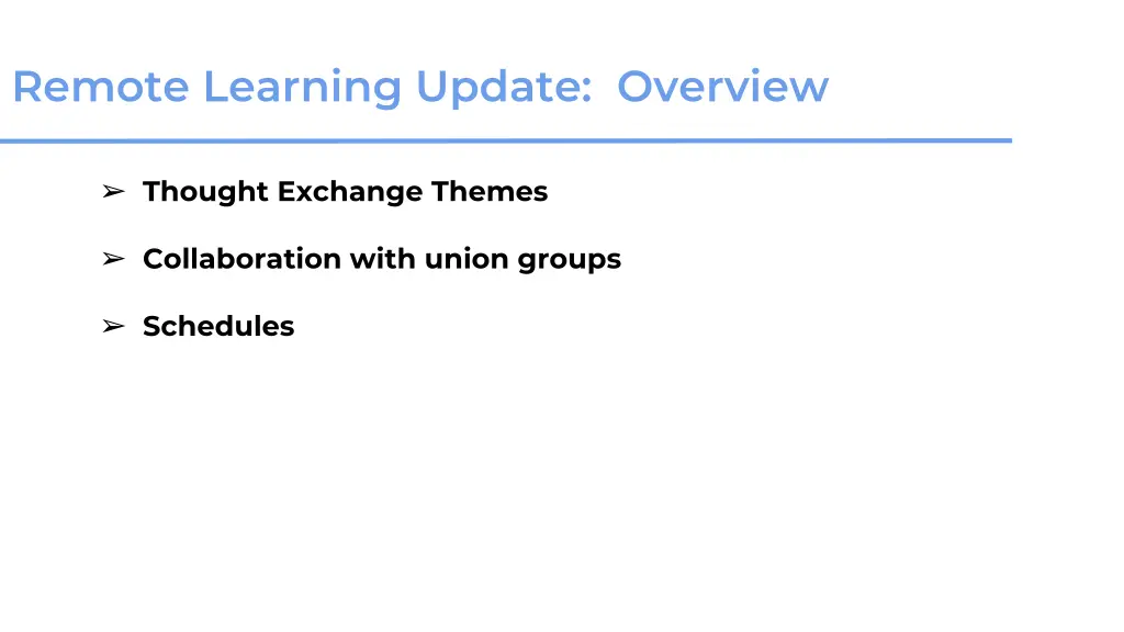 remote learning update overview