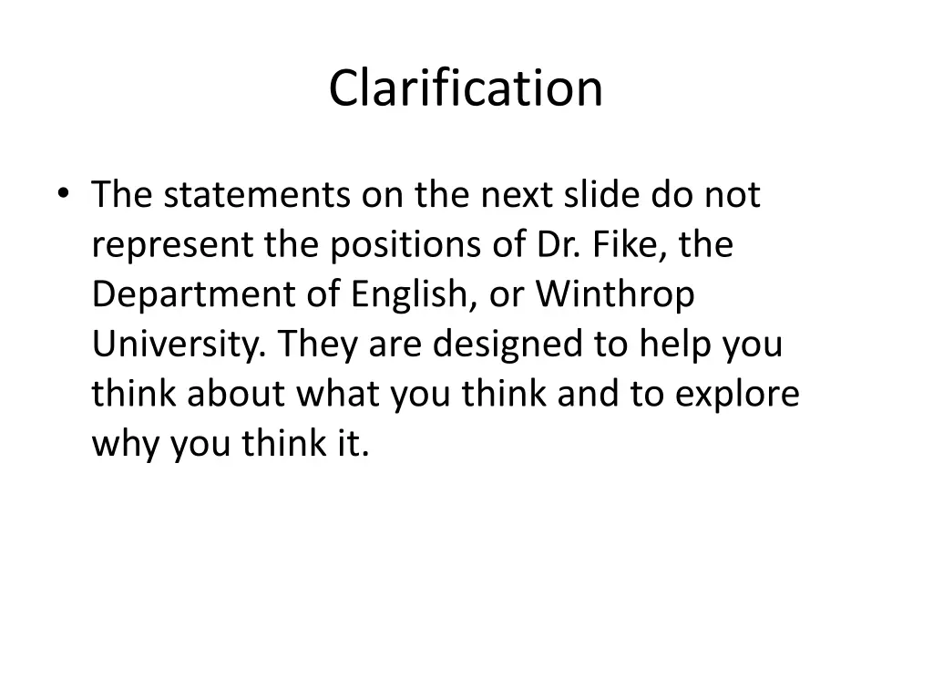 clarification