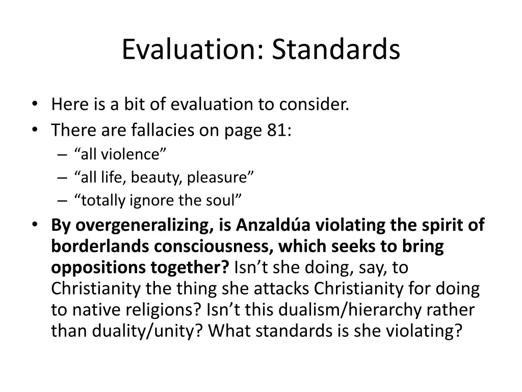 evaluation standards