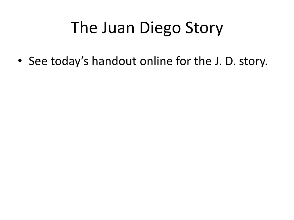 the juan diego story