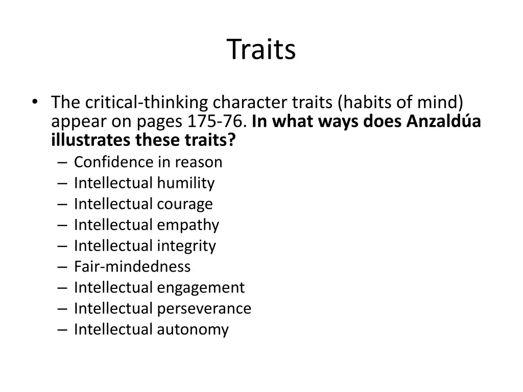 traits