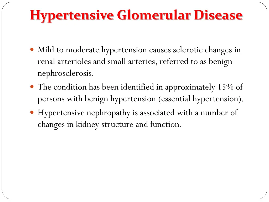 hypertensive glomerular disease 1