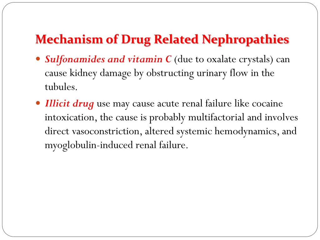 mechanism of drug related nephropathies 1