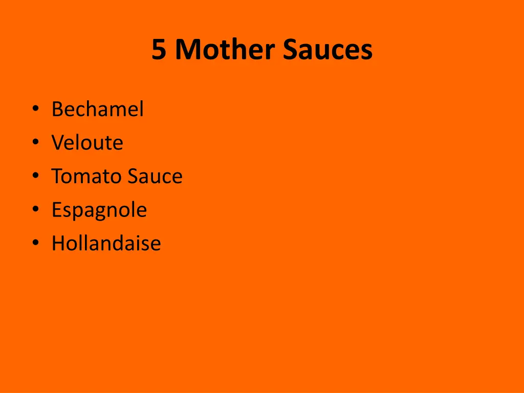 5 mother sauces