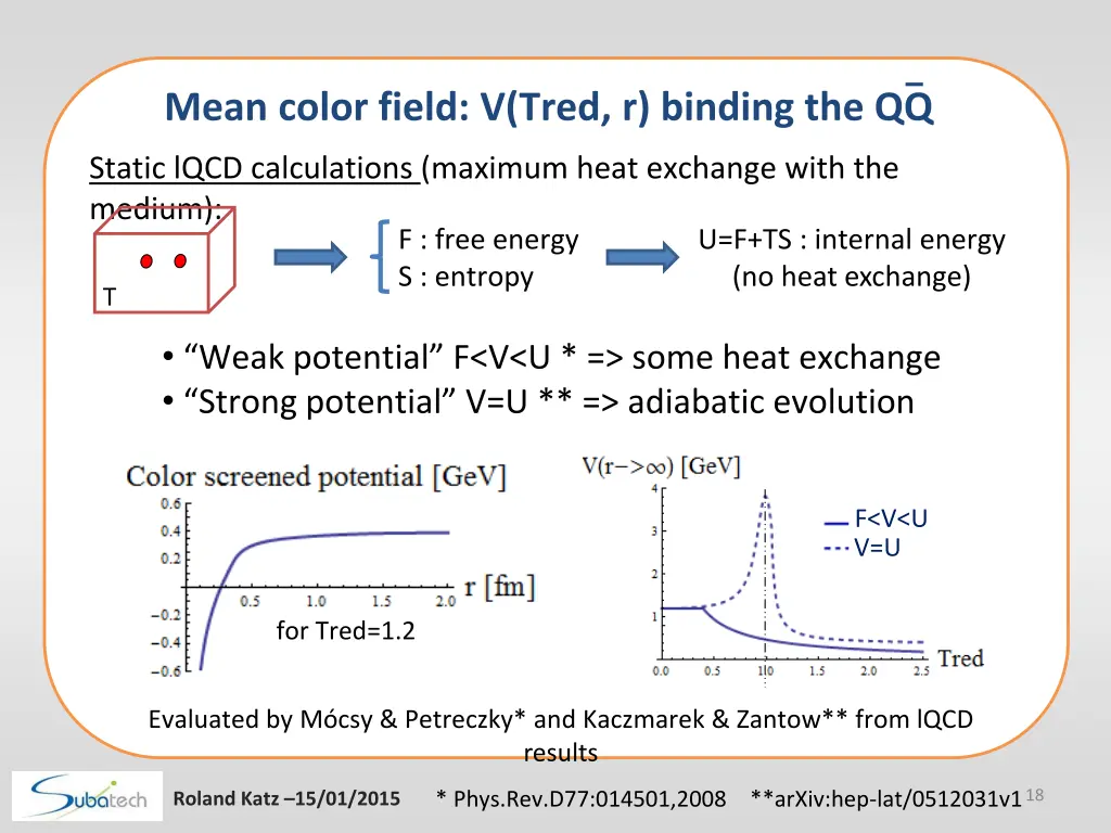 mean color field v tred r binding the qq