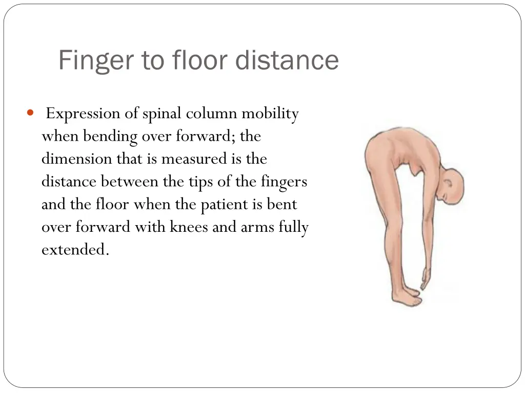 finger to floor distance