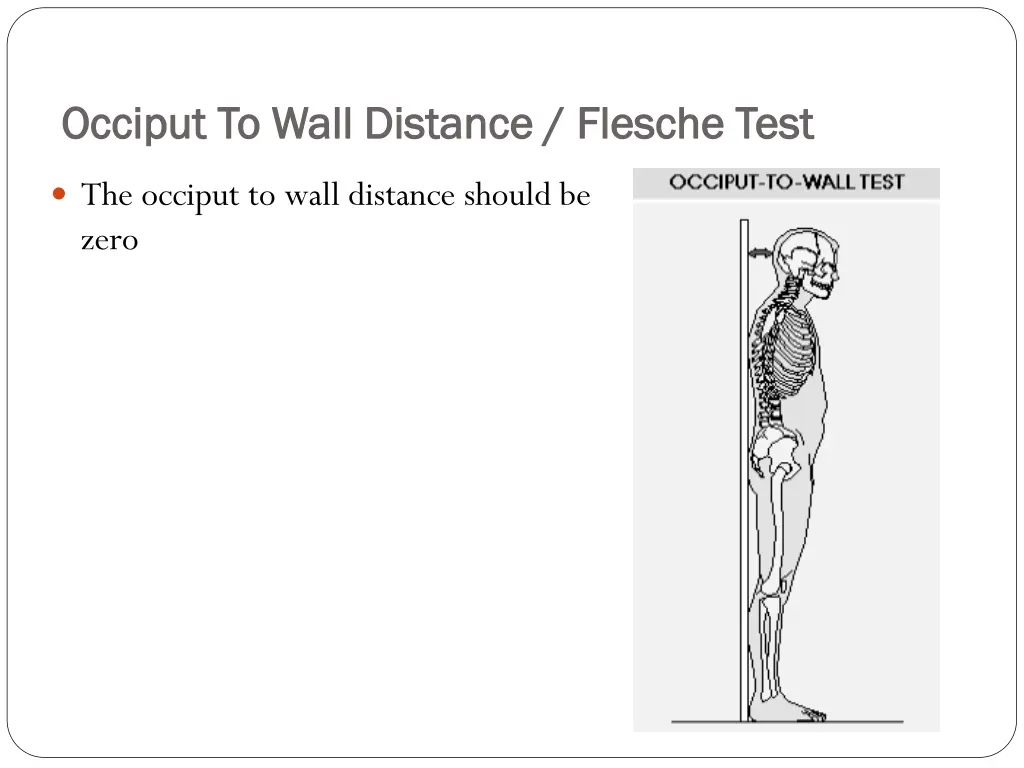 occiput occiput to wall distance to wall distance