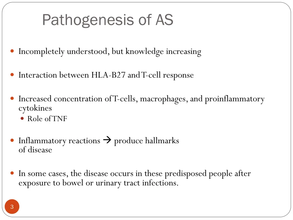 pathogenesis of as