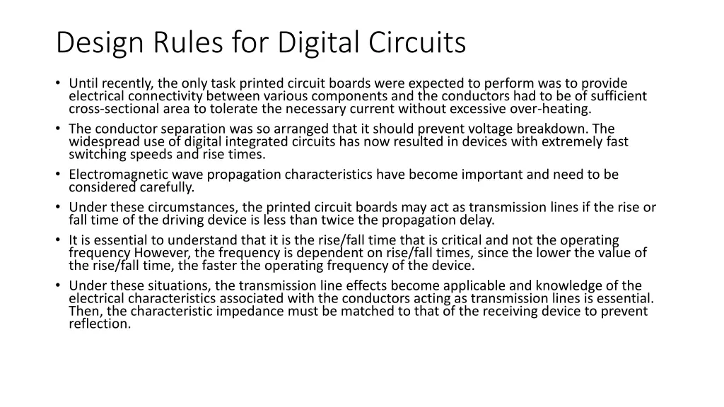 design rules for digital circuits