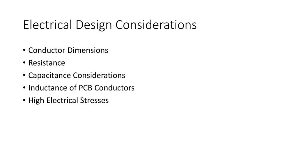 electrical design considerations