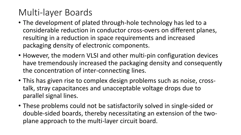 multi layer boards the development of plated