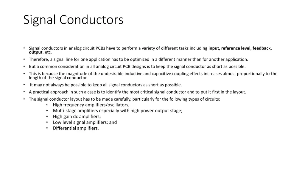 signal conductors