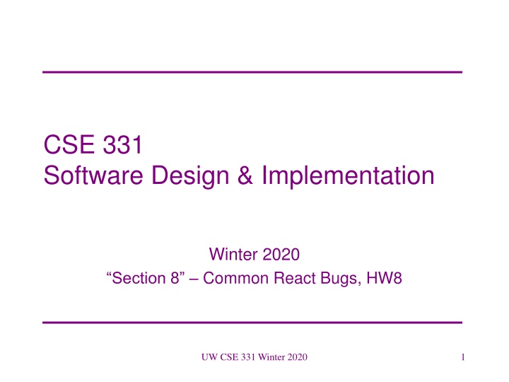 cse 331 software design implementation