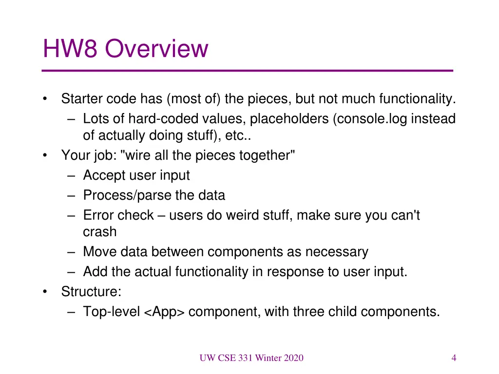 hw8 overview