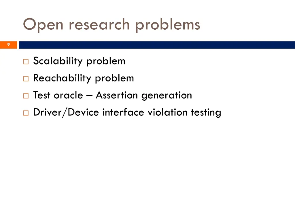 open research problems