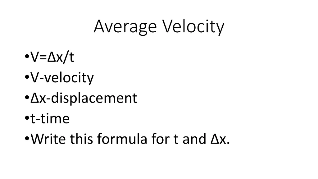 average velocity