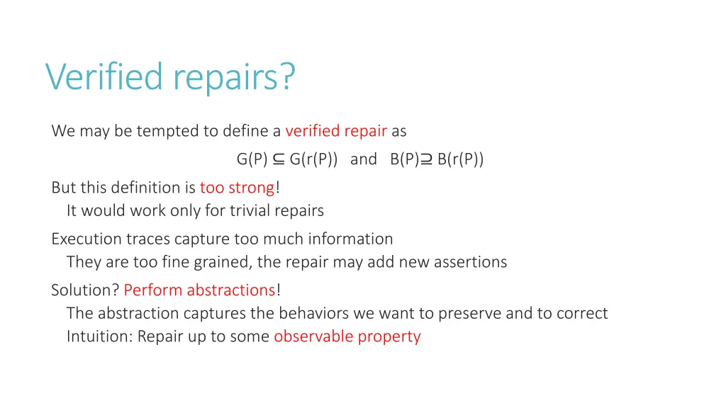 verified repairs