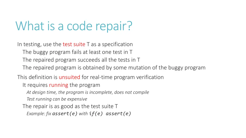 what is a code repair