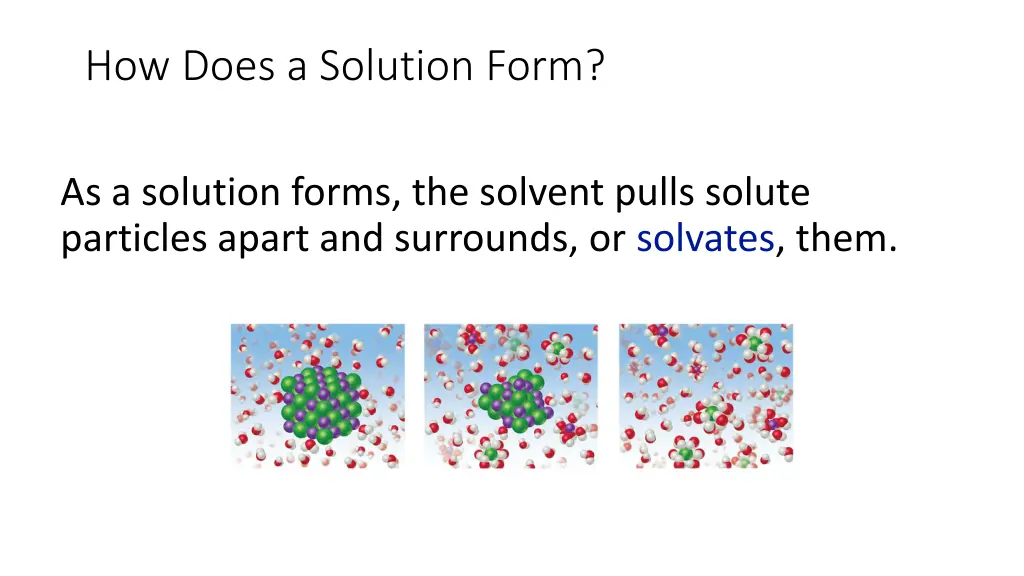 how does a solution form