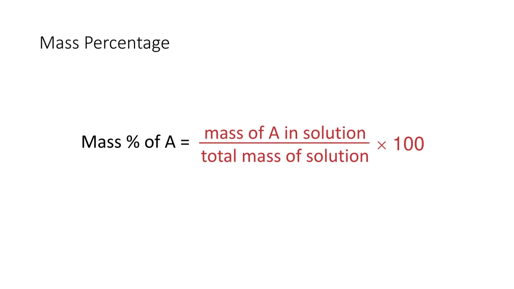 mass percentage