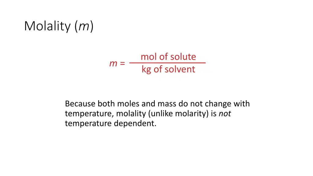 molality m