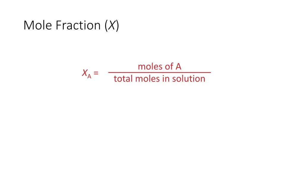 mole fraction x