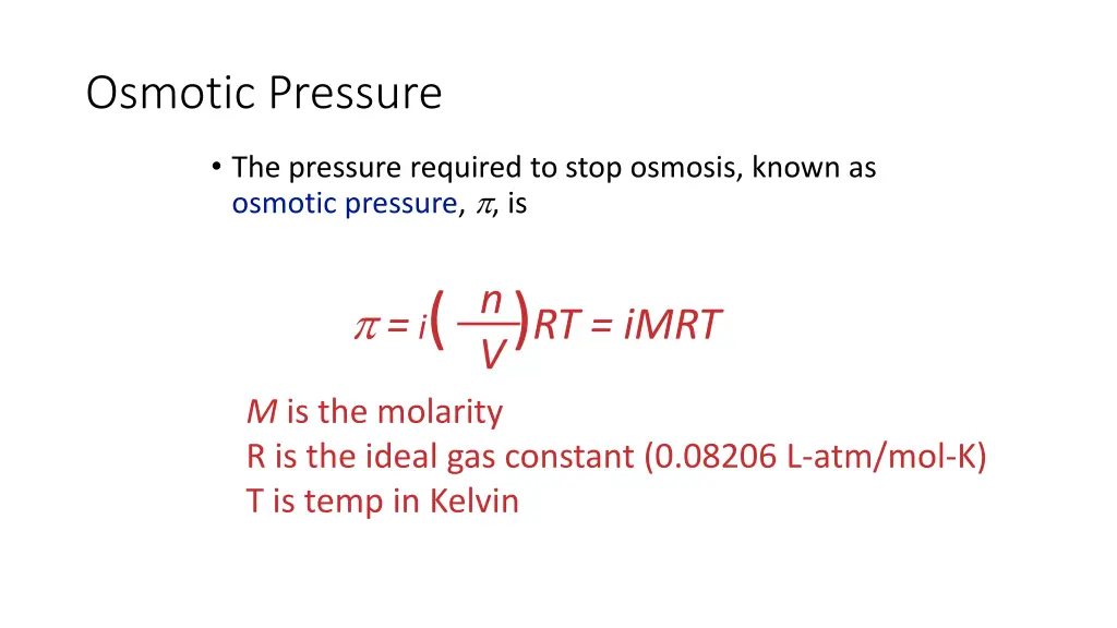 osmotic pressure