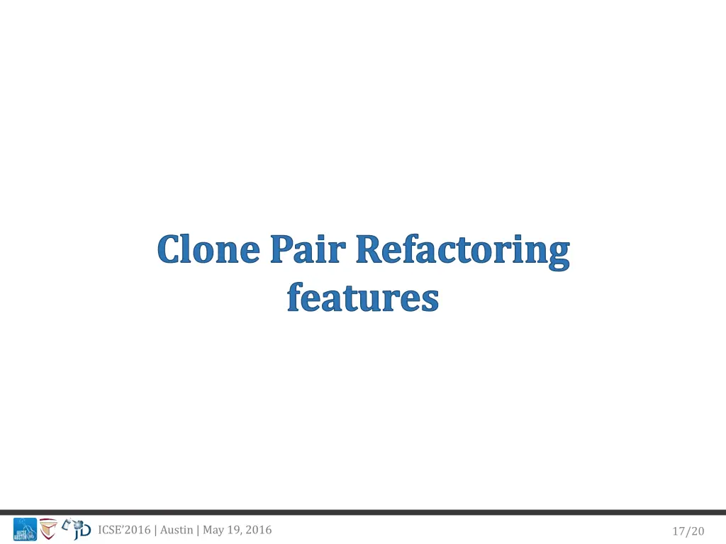 clone pair refactoring features