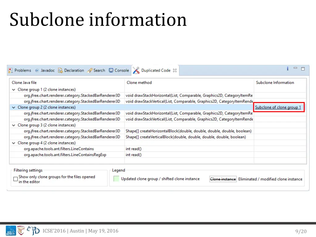 subclone information