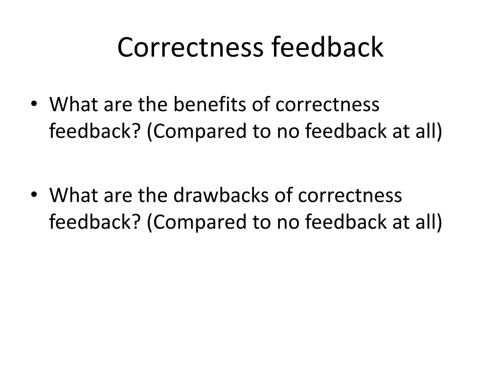 correctness feedback 1