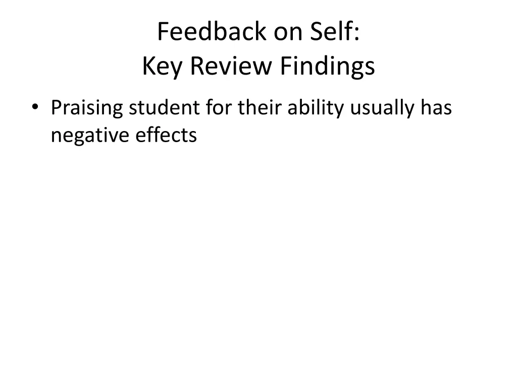 feedback on self key review findings