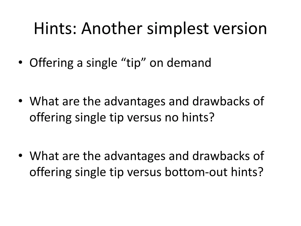 hints another simplest version