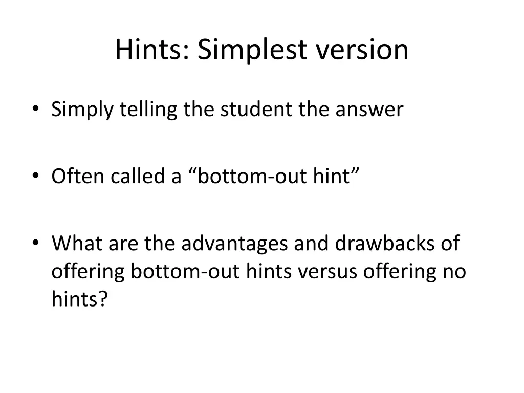 hints simplest version