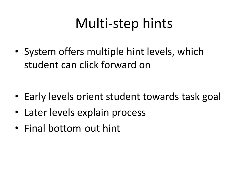 multi step hints