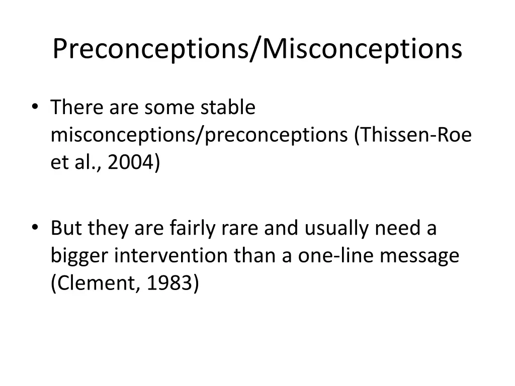 preconceptions misconceptions