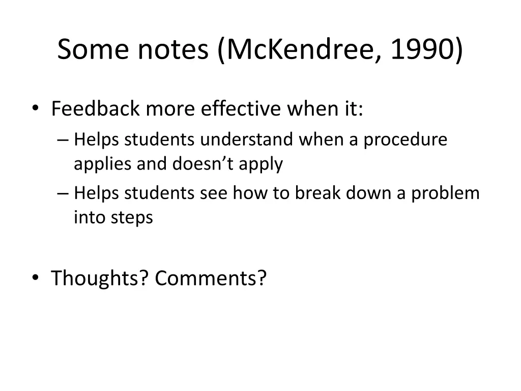 some notes mckendree 1990