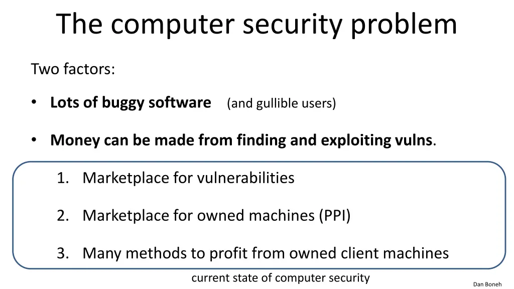 the computer security problem 1