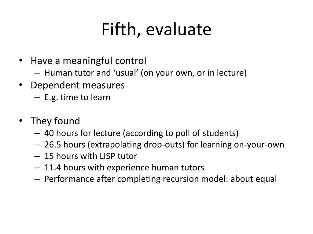 fifth evaluate