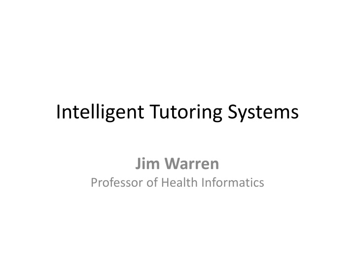 intelligent tutoring systems