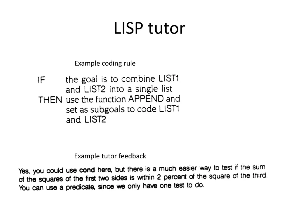 lisp tutor 1