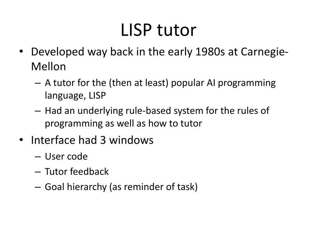 lisp tutor