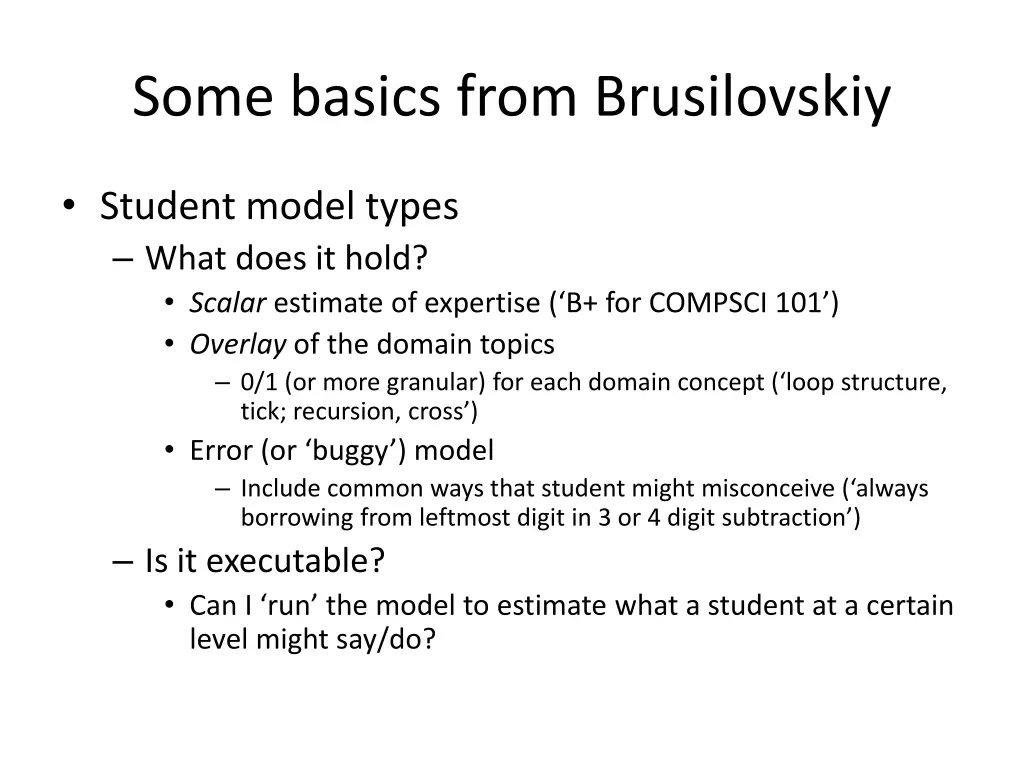 some basics from brusilovskiy