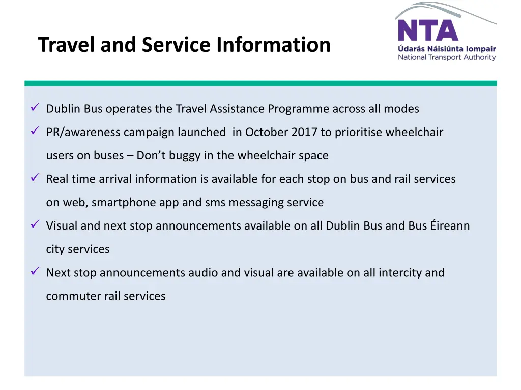 travel and service information