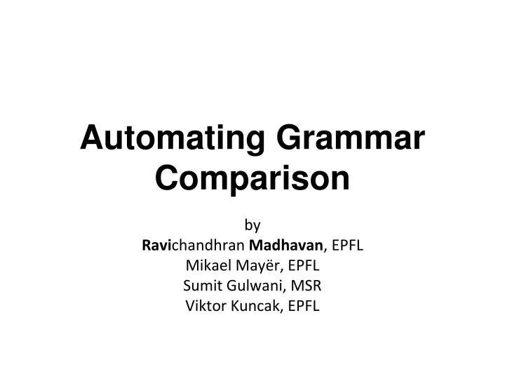 automating grammar comparison