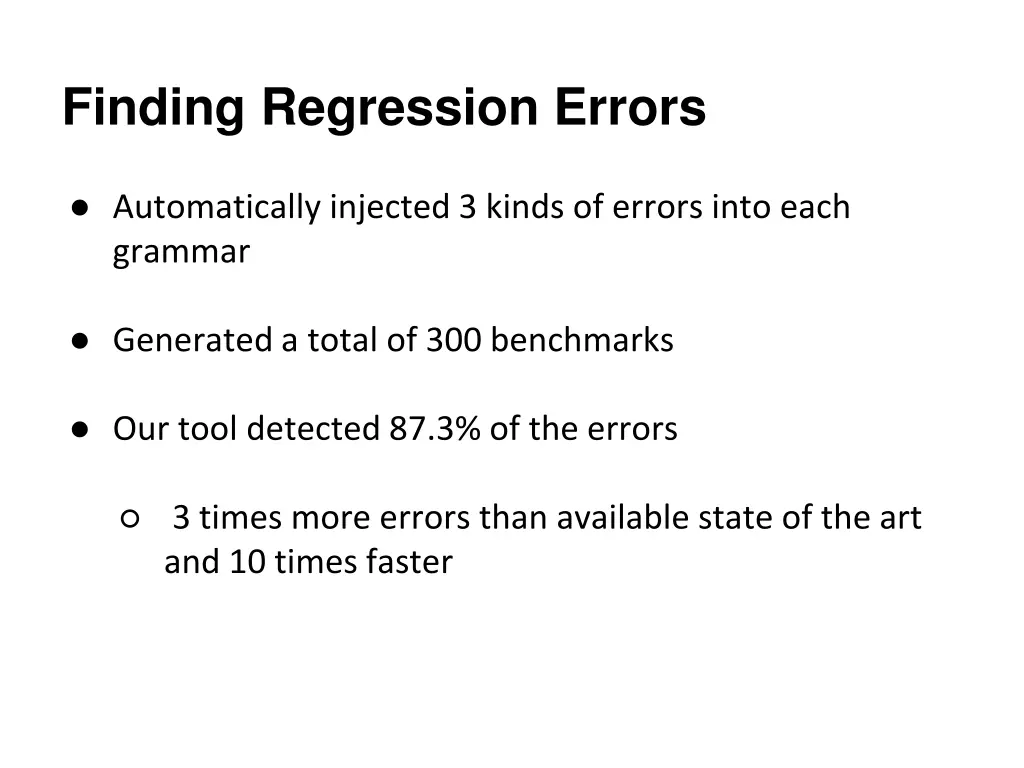 finding regression errors