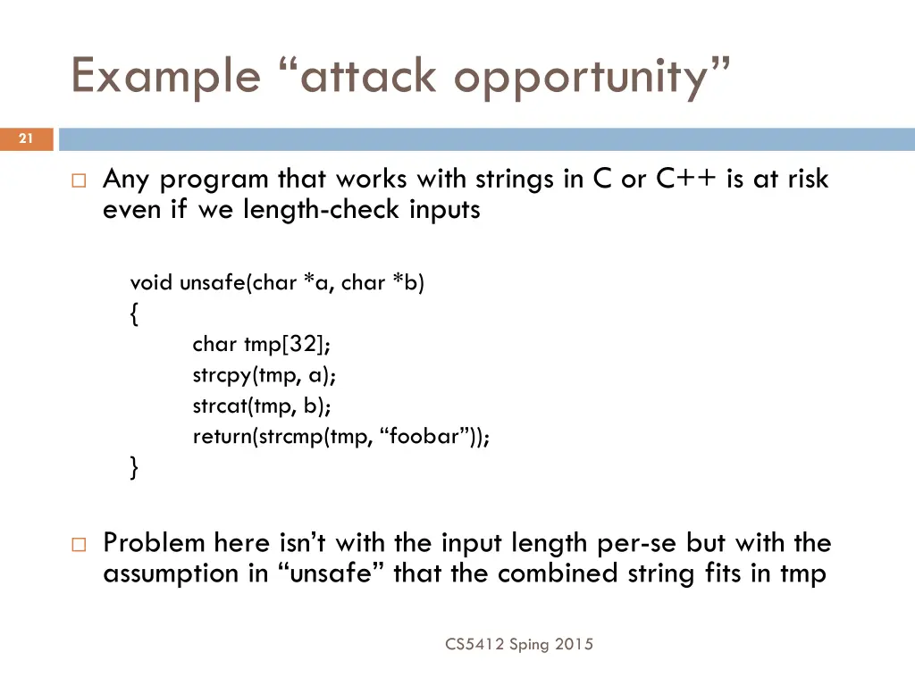 example attack opportunity