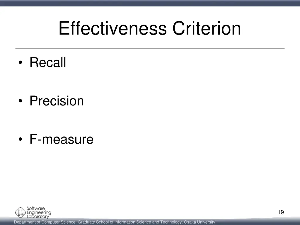 effectiveness criterion