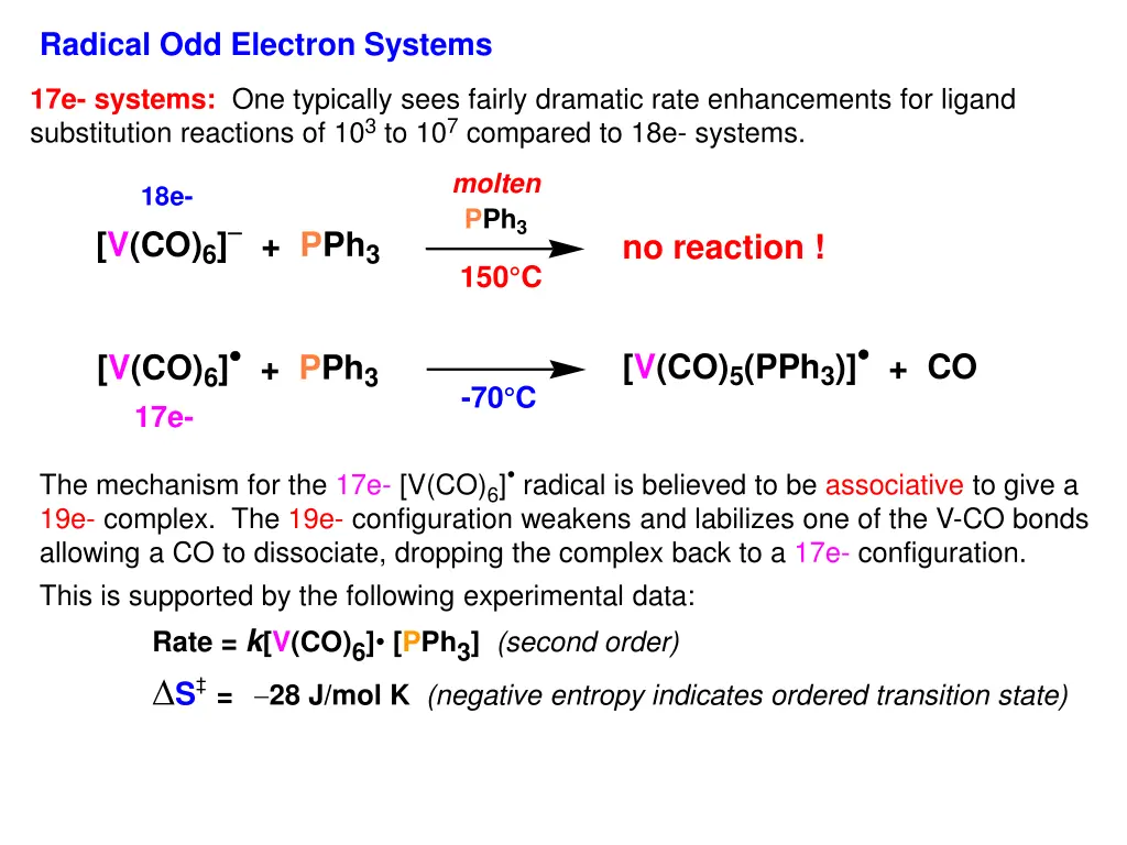 radical odd electron systems