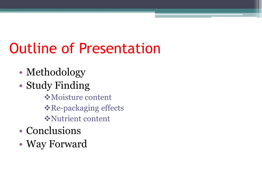 outline of presentation