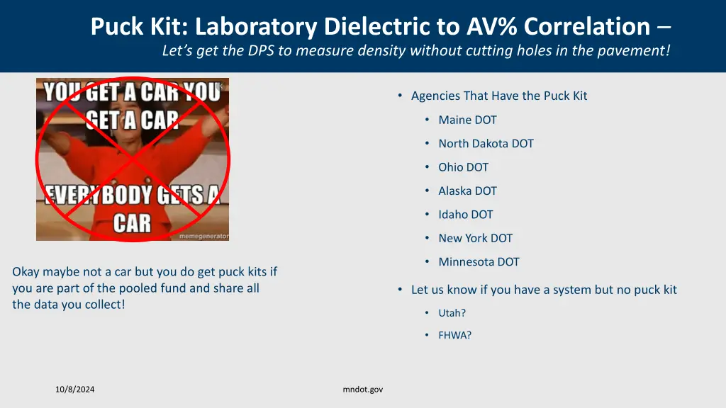 puck kit laboratory dielectric to av correlation 10